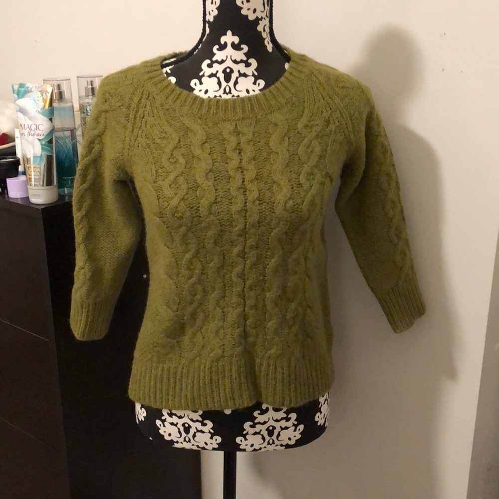 Green Cable Knit Sweater